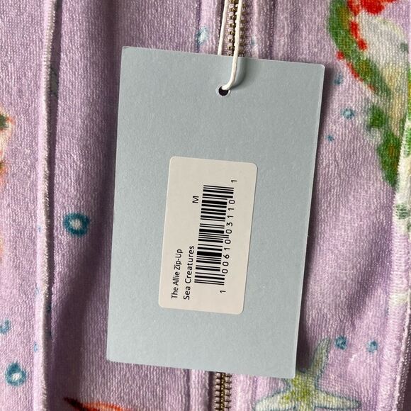 NWT Hill House The Allie Zip-Up Sea Creatures Terry Size Medium - Picture 9 of 10